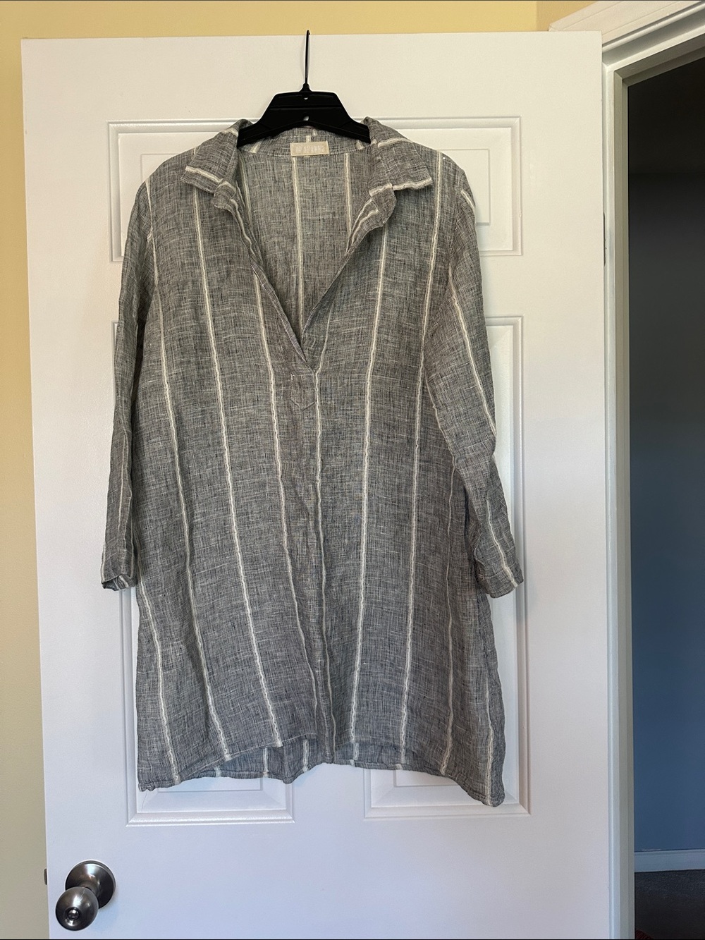 CP Shades Gray Striped Linen Tunic
